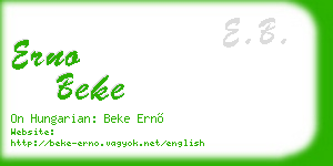 erno beke business card