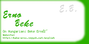 erno beke business card